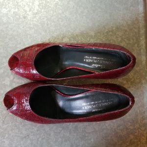 Donald J. Pliner Shoes - Donald J Pliner Couture Red Croc Embossed Heels Donald J. Pliner Shoes - Donald J Pliner Couture Red Croc Embossed Heels